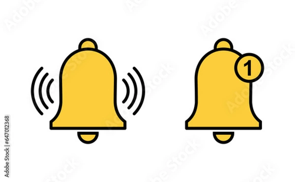 Obraz Bell Icon set for web and mobile app. Notification sign and symbol for web site design