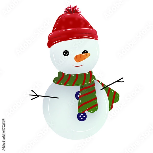 Fototapeta snowman with hat