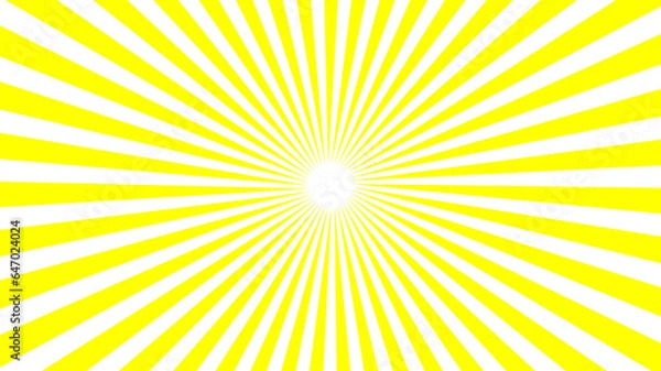 Obraz かわいい黄色の放射線　集中線　16:9