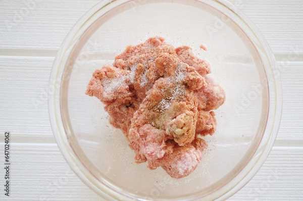 Fototapeta ハンバーグの肉だね