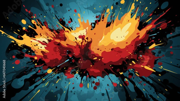 Fototapeta Pop Art Explosion: Playful Vibrant Pattern with Comic Book Flair