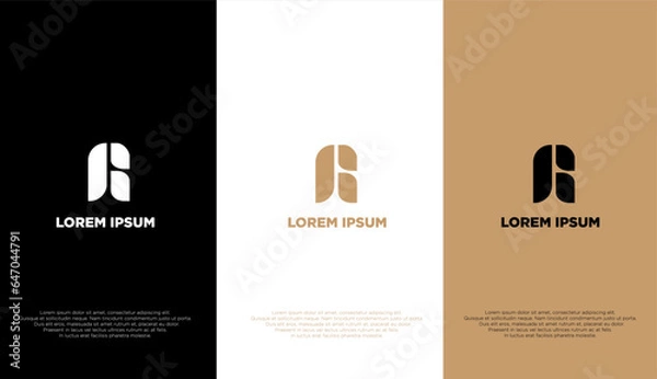 Obraz A simple elegant logo of letter R with three different colour