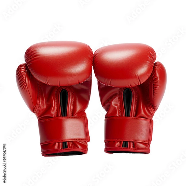 Obraz Isolated picture of boxing gloves on a white backdrop, generative AI
