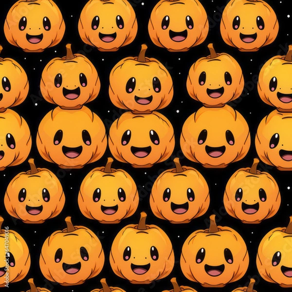 Fototapeta Halloween Jack O Lantern Seamless Patterns
