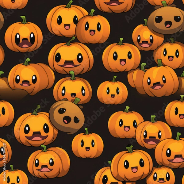 Fototapeta Halloween Jack O Lantern Seamless Patterns