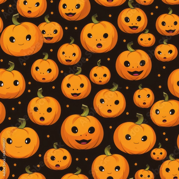 Fototapeta Halloween Jack O Lantern Seamless Patterns
