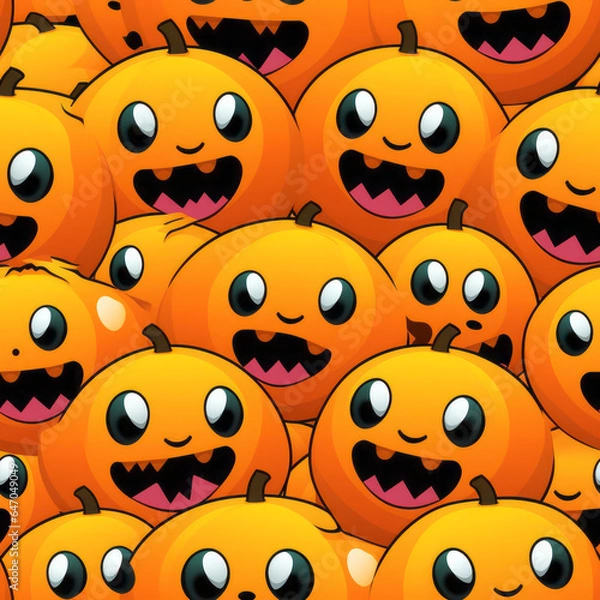 Fototapeta Halloween Jack O Lantern Seamless Patterns