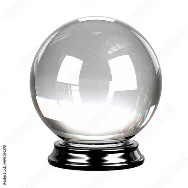 Fototapeta Crystal Ball, white background, isolated image, generative AI
