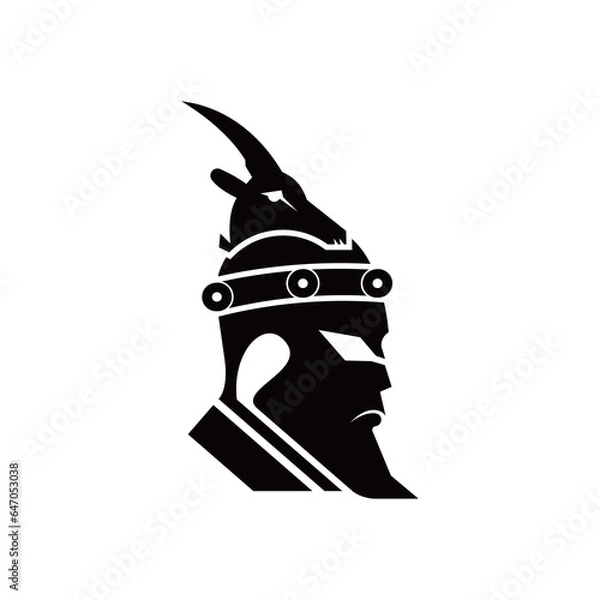 Obraz viking with a rat-shaped head. vector logo