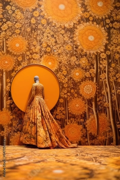 Fototapeta plate with orange, generative ai