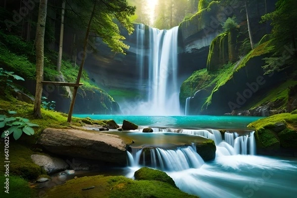 Obraz waterfall in the forest