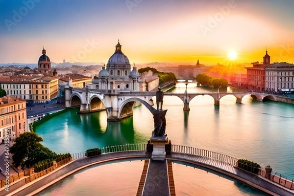 Obraz city at sunset