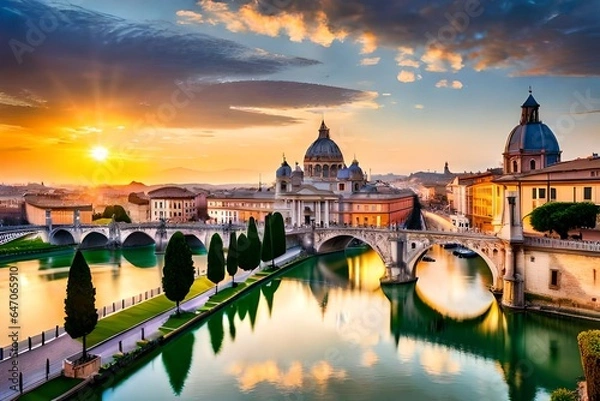 Obraz city at sunset