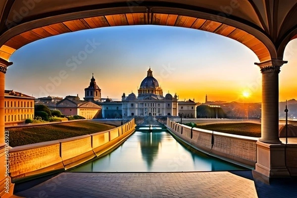 Obraz chain bridge city