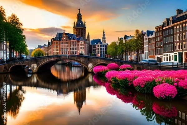 Obraz sunset in city