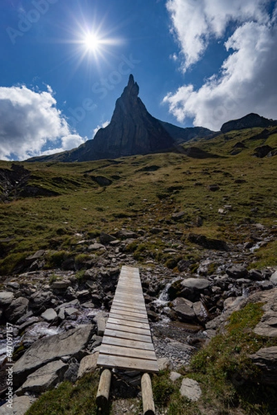 Fototapeta Schwarzer Schopf Berner Oberland Sommer Wanderung Lobhörner, Sulwald 