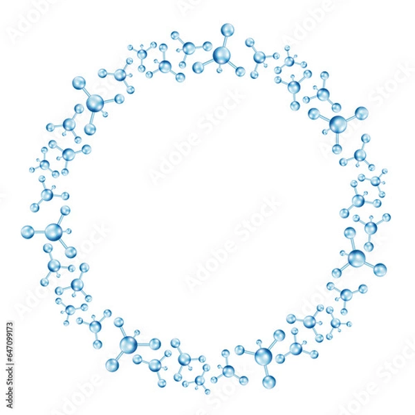 Fototapeta atom and molecule art drawn round frame