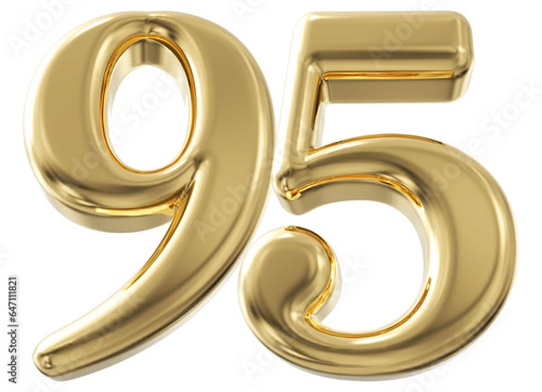 Fototapeta 3d number 95 - gold number