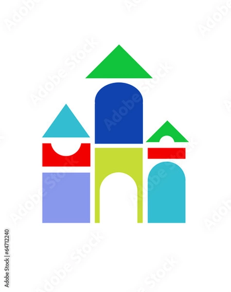 Obraz zamek z klocków