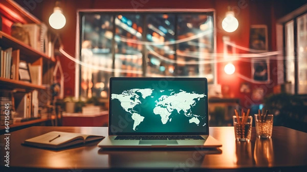 Fototapeta Global Learning Network.  The Power of E-Learning