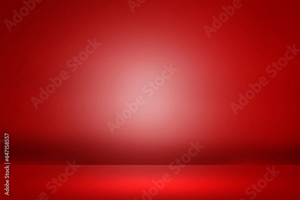 Fototapeta Empty studio room red background. Abstract.