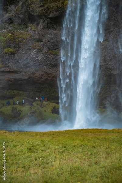 Obraz Kvernufoss a 30-meters high waterfall accessible via a rugged hiking trail in Iceland