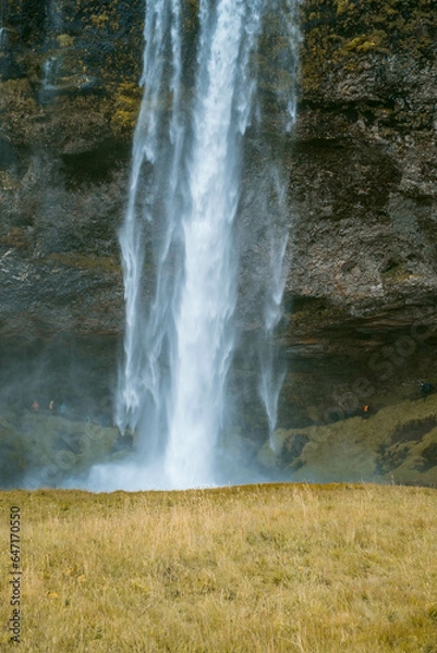 Obraz Kvernufoss a 30-meters high waterfall accessible via a rugged hiking trail in Iceland