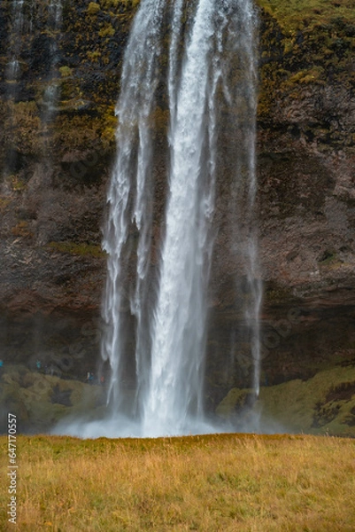 Obraz Kvernufoss a 30-meters high waterfall accessible via a rugged hiking trail in Iceland