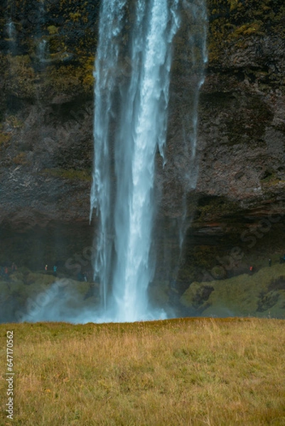Obraz Kvernufoss a 30-meters high waterfall accessible via a rugged hiking trail in Iceland