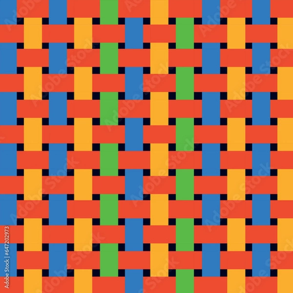 Obraz Pattern of a multicolored wicker basket on dark background