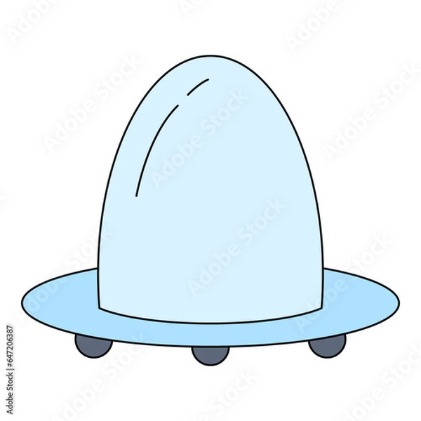 Fototapeta UFO simple element flat vector collection illustration space cosmic astronaut theme spaceship