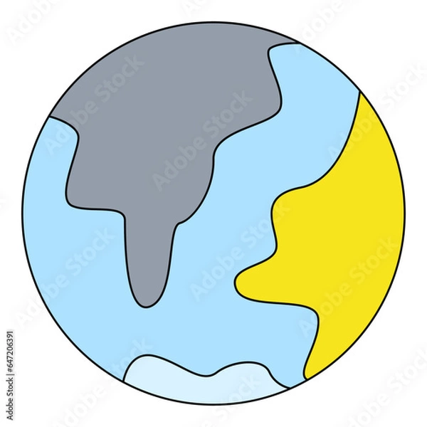 Obraz Earth planet simple element flat vector collection illustration space cosmic astronaut theme galaxy 