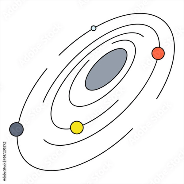 Fototapeta Galaxy Milky Way simple element flat vector collection illustration space cosmic astronaut theme black hole