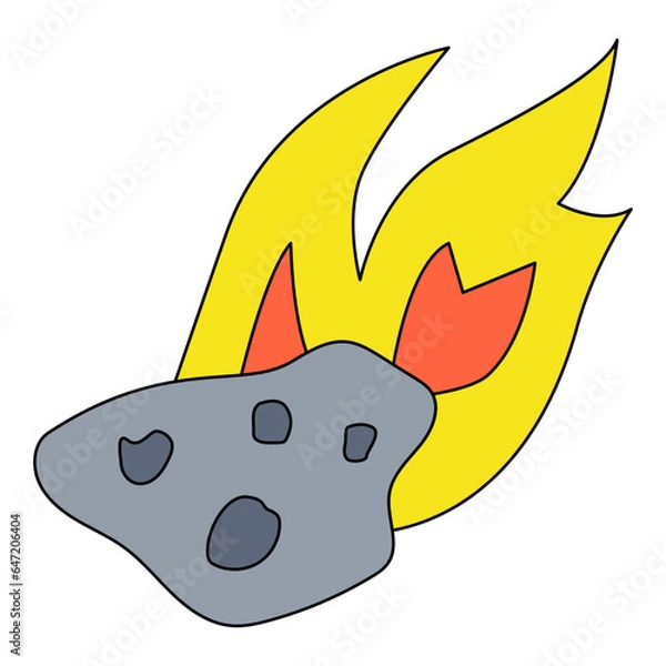 Obraz Comet asteroid element flat vector collection illustration space cosmic astronaut theme sky 