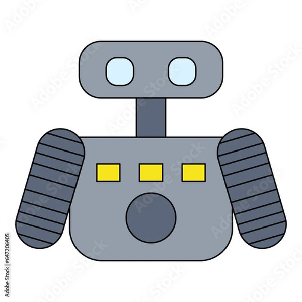 Obraz Robot simple element flat vector collection illustration space cosmic astronaut theme sky cosmonaut