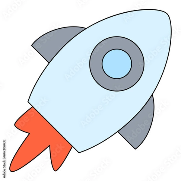 Fototapeta Rocket simple element flat vector collection illustration space cosmic astronaut theme spaceship