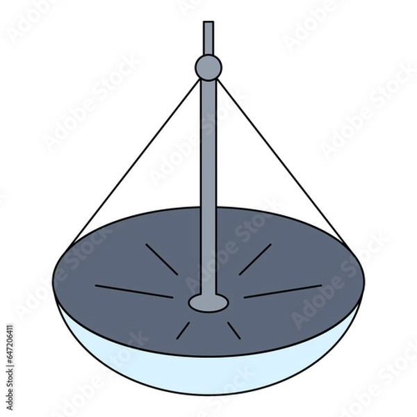 Fototapeta Satellite  dish simple element flat vector collection illustration space cosmic astronaut theme sky night light