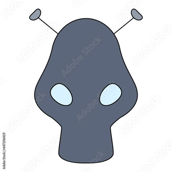 Obraz Alien simple element flat vector collection illustration space cosmic astronaut theme spaceship