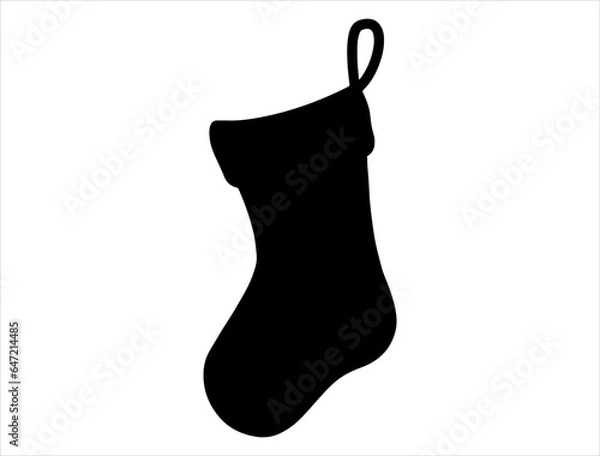 Obraz Christmas stocking silhouette vector art