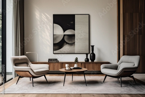 Fototapeta Minimal modern living room