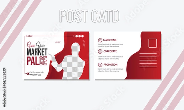 Fototapeta post card design layout . 