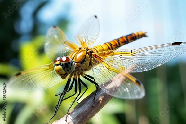 Fototapeta Insect - Dragonfly on branch in Australia