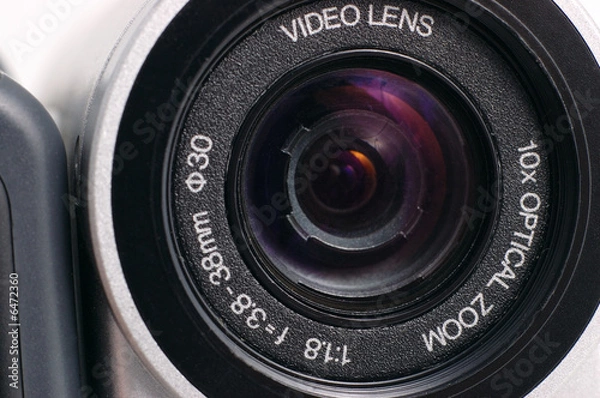 Fototapeta video camera lens close up or macro