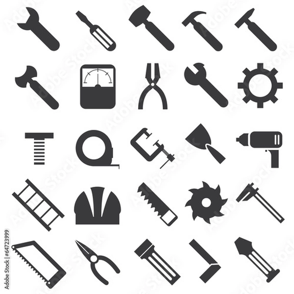 Fototapeta mechanical equipment icons set