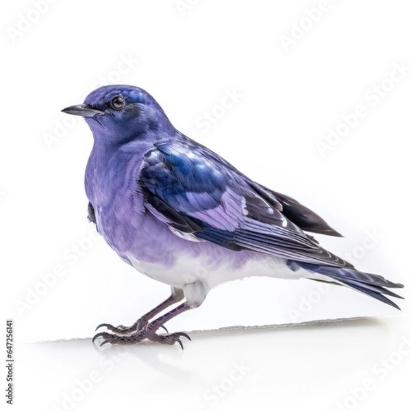 Fototapeta Purple martin bird isolated on white background.