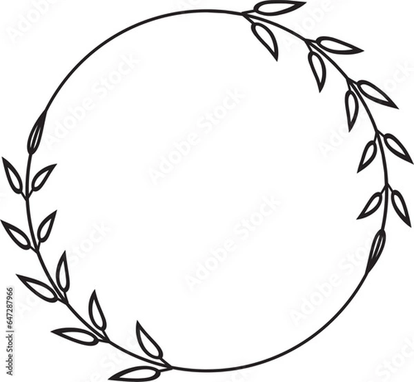 Fototapeta Leaf Frame Wreath Outline