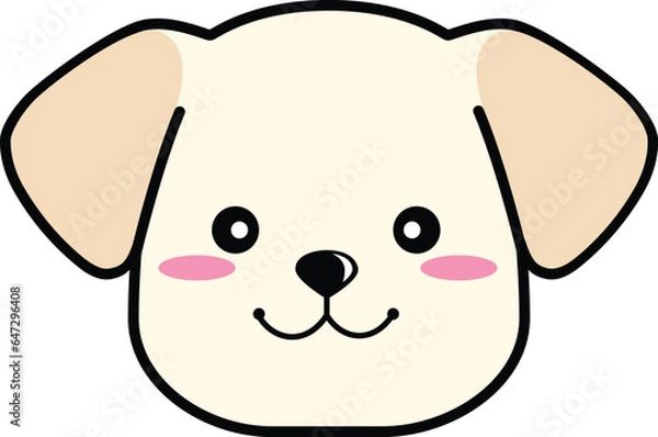 Fototapeta cute element or icon of happy puppy labrador face vector illustration