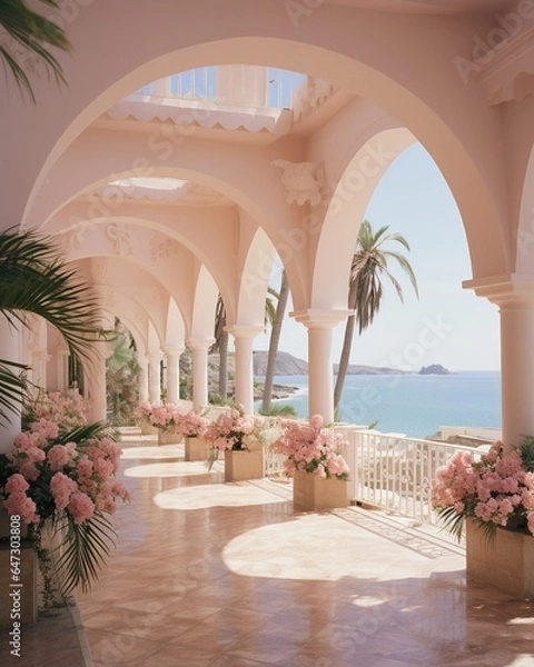 Obraz Stylish mock up poster frame, nordic and contemporary interior design. Gallery wall with empty frame and copy space. Scandinavian style home interior design of modern living room.