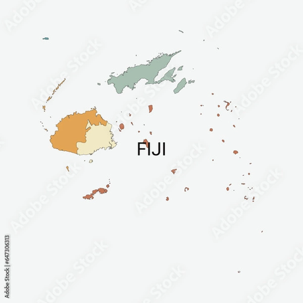 Obraz Fiji vector map with administrative divisions