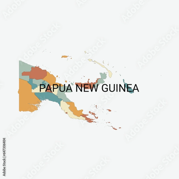 Obraz Papua New Guinea vector map with administrative divisions